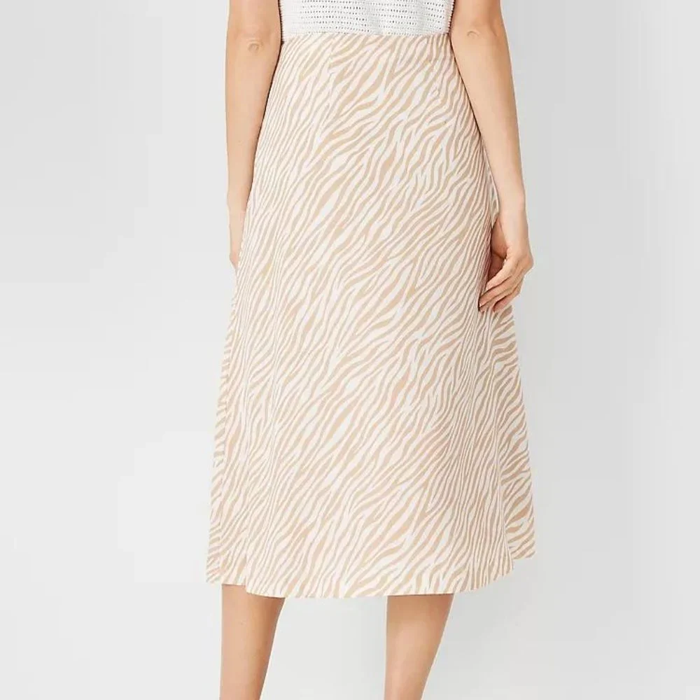 New Ann Taylor Zebra Stripe Slip Skirt - Picture 2 of 2